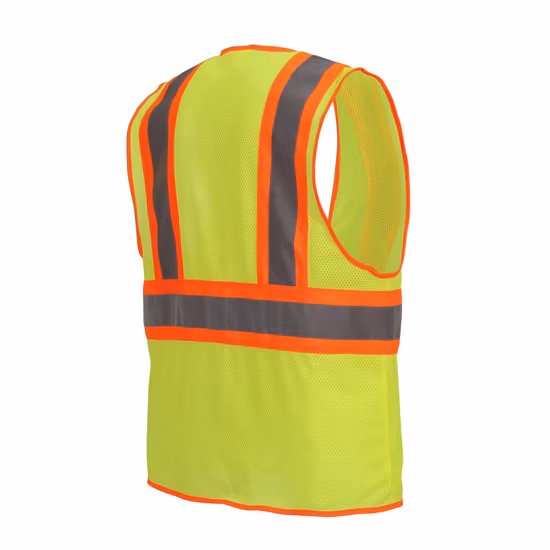 Chaleco reflectante de seguridad de tejido de poliéster 120GSM